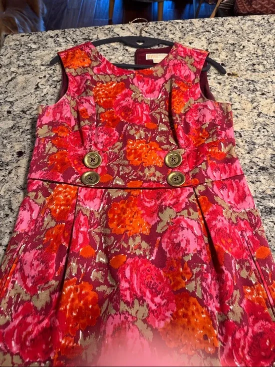 Michael Kors Sleeveless Shift Dress in Pink & Orange - Picture 6 of 6